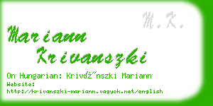 mariann krivanszki business card